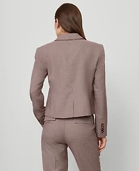 Ann Taylor The Newbury Blazer Houndstooth Poised Plum Women's