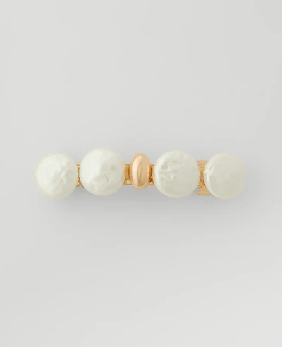 Ann Taylor Metal Disc Barrette Ivory Women's