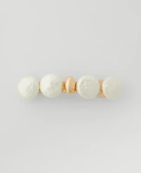 Ann Taylor Metal Disc Barrette Ivory Women's