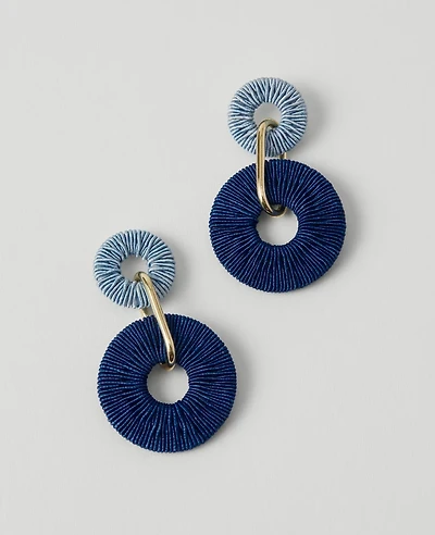 Ann Taylor Double Circle Threaded Drop Earrings Women's