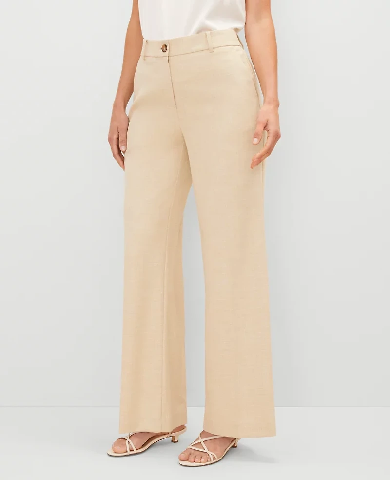 Ann Taylor The Perfect Wide-Leg Pant - Curvy Fit Size 6 Sands Edge Women's