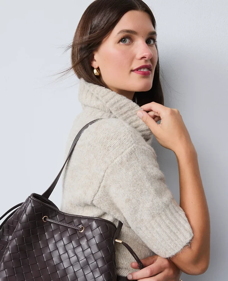 Ann Taylor Turtleneck Elbow Sleeve Sweater T-Shirt Women's