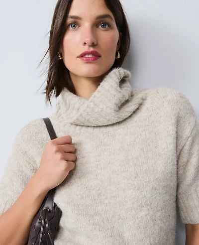 Ann Taylor Turtleneck Elbow Sleeve Sweater T-Shirt Women's