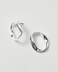 Ann Taylor Twisted Metal Stud Earrings Silvertone Women's