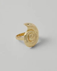Ann Taylor Textured Metal Shell Ring Goldtone Women's