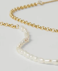 Ann Taylor Mini Pearlized Necklace Ivory Women's