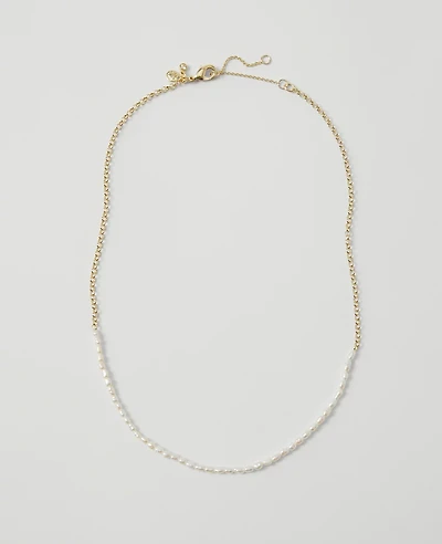 Ann Taylor Mini Pearlized Necklace Ivory Women's