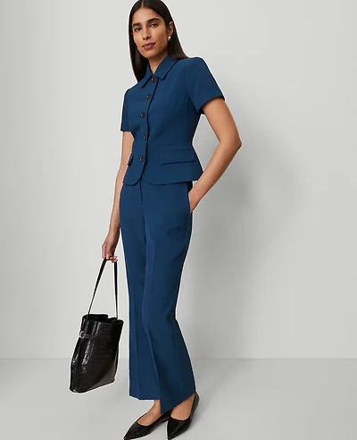 Ann Taylor The Tall Flare Ankle Pant Fluid Crepe Moonlit Backdrop Women's