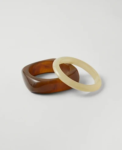 Ann Taylor Acetate Circle Cuff Bracelet Set Ivory Women's
