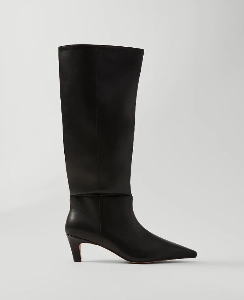 Ann Taylor Leather Tall Boot Black Women's