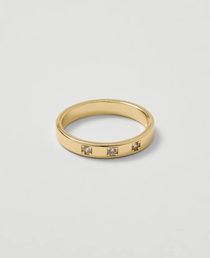 Ann Taylor Multi Crystal Ring Goldtone Women's