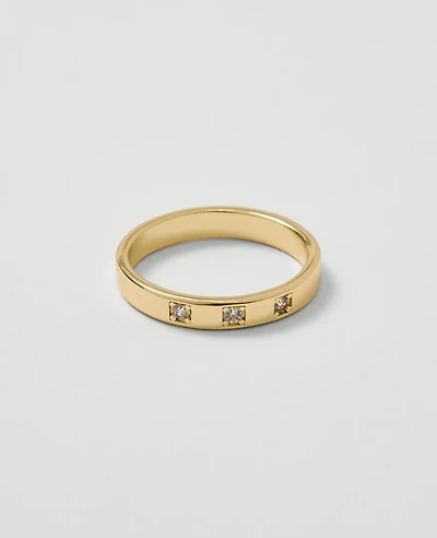 Ann Taylor Multi Crystal Ring Goldtone Women's
