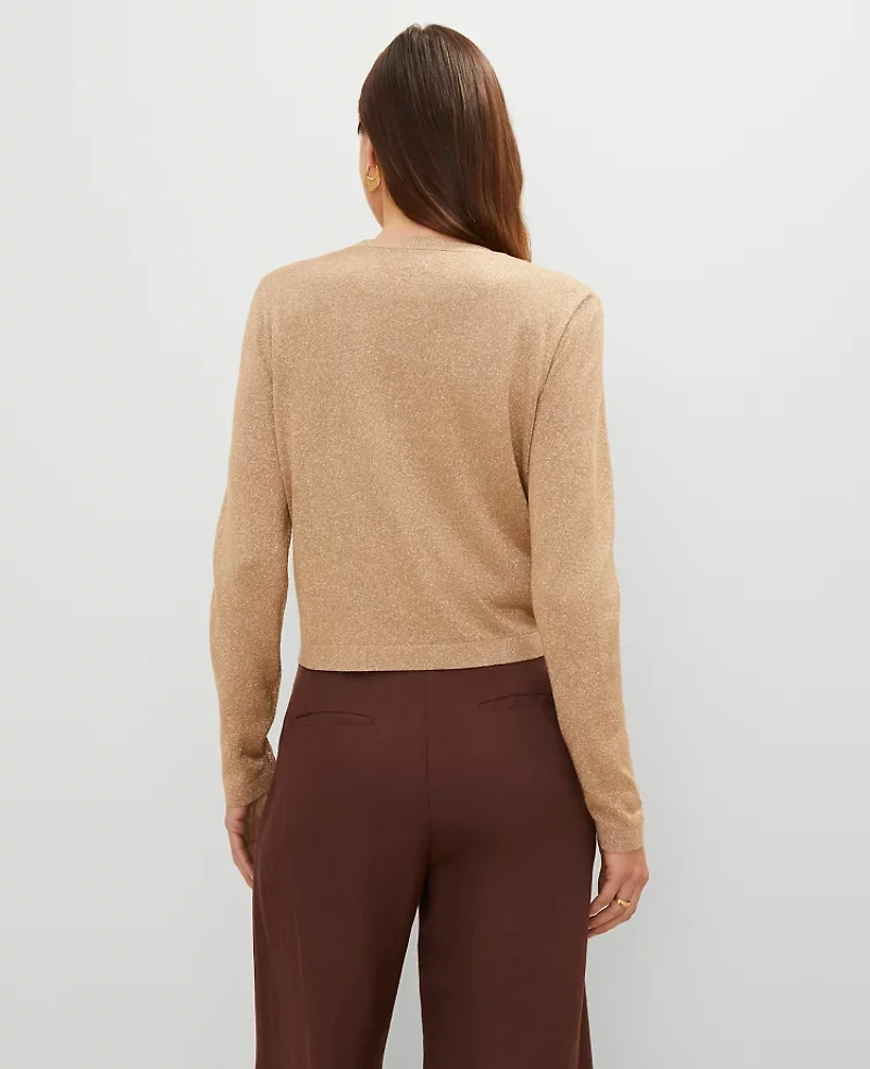 Ann Taylor Petite Shimmer Open Cardigan Metallic Women's