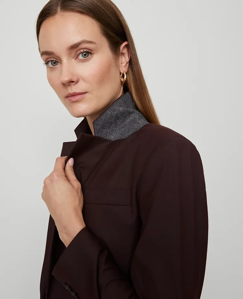 Ann Taylor The One-Button Blazer Classic Burgundy Women's