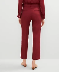 Ann Taylor The Petite Eva Ankle Pant Linen Blend Red Women's