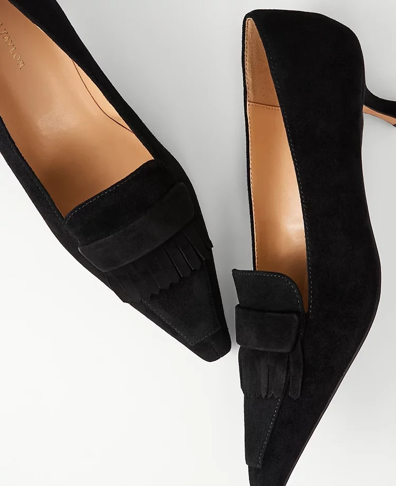 Ann Taylor Suede Tapered Heel Kiltie Pump Women's