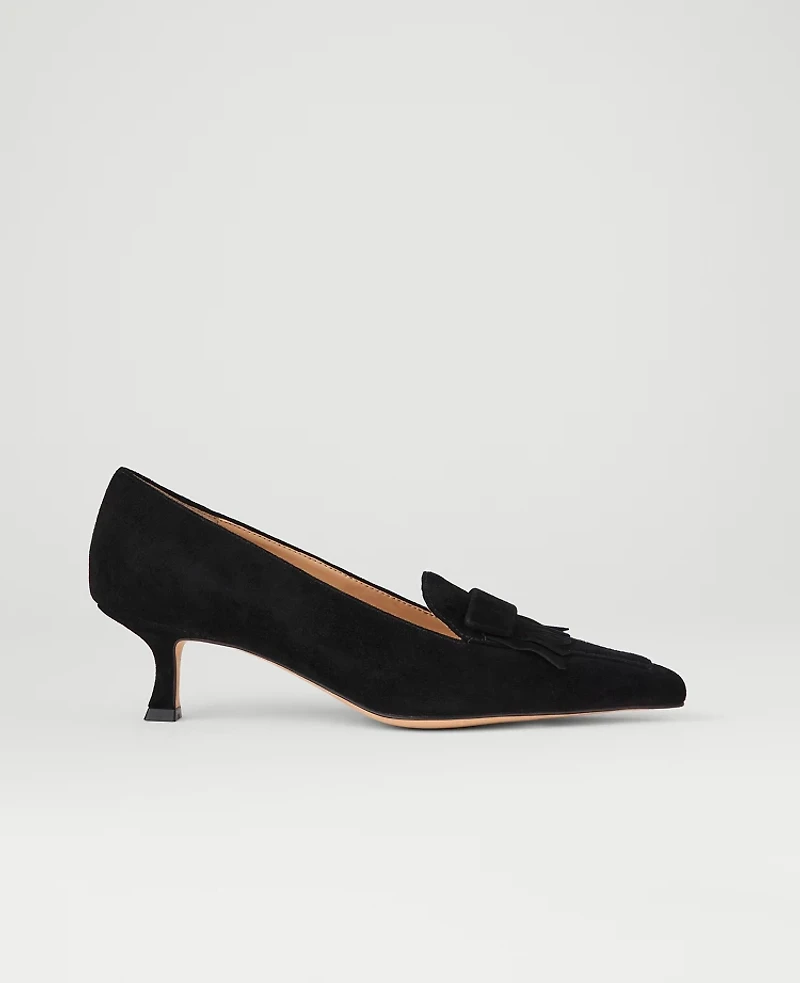 Ann Taylor Suede Tapered Heel Kiltie Pump Women's