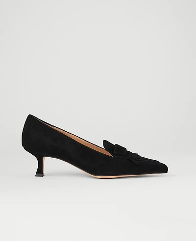 Ann Taylor Suede Tapered Heel Kiltie Pump Women's