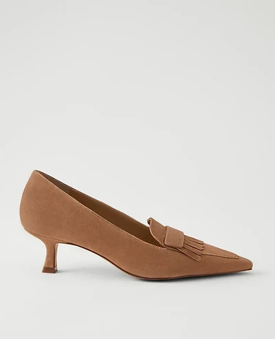 Ann Taylor Suede Tapered Heel Kiltie Pump Women's