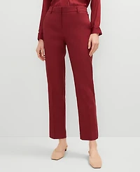 Ann Taylor The Petite Eva Ankle Pant Linen Blend — Curvy Fit Red Women's