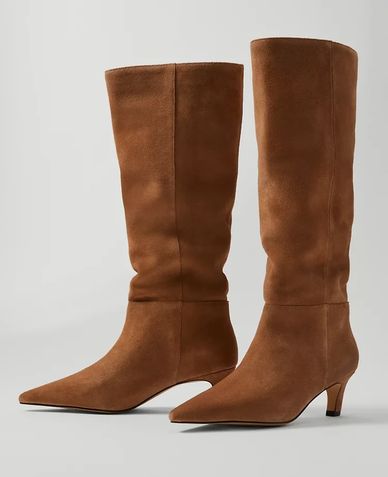 Ann Taylor Suede Tall Boot Sesame Women's