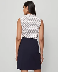 Ann Taylor Petite Ponte Button Wrap Skirt Night Sky Women's