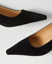Ann Taylor Suede Nip Toe Kitten Heel Pumps Women's