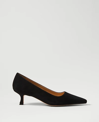 Ann Taylor Suede Nip Toe Kitten Heel Pumps Women's