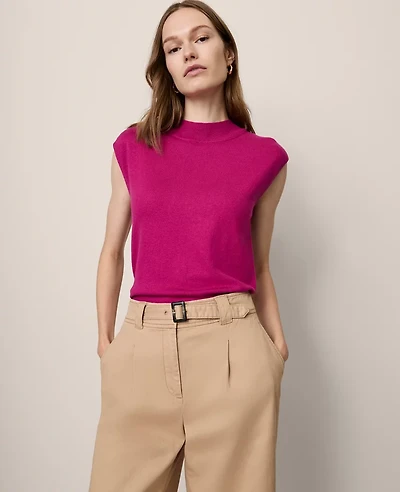 Ann Taylor Refined Mock Neck Sweater Shell Top Women's