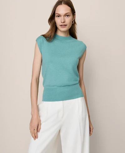 Ann Taylor Refined Mock Neck Sweater Shell Top Women's