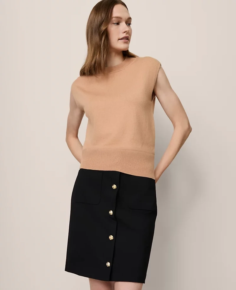 Ann Taylor Refined Mock Neck Sweater Shell Top Women's