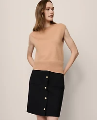 Ann Taylor Refined Mock Neck Sweater Shell Top Women's