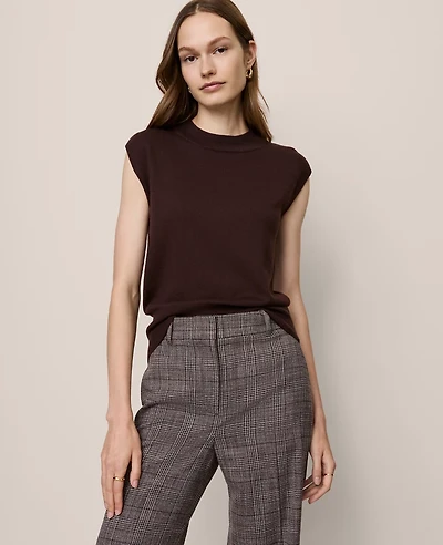 Ann Taylor Refined Mock Neck Sweater Shell Top Women's