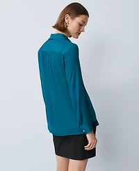 Ann Taylor Petite Soft Drapey Camp Shirt Pacific Shore Women's