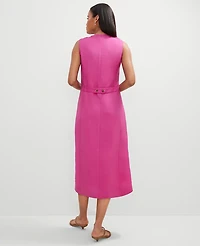 Ann Taylor Petite Linen Blend V-Neck Shirtdress Rose Violet Women's
