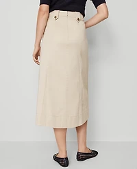 Ann Taylor Petite Weekend Collection Full Midi Skirt Pale Sandalwood Women's