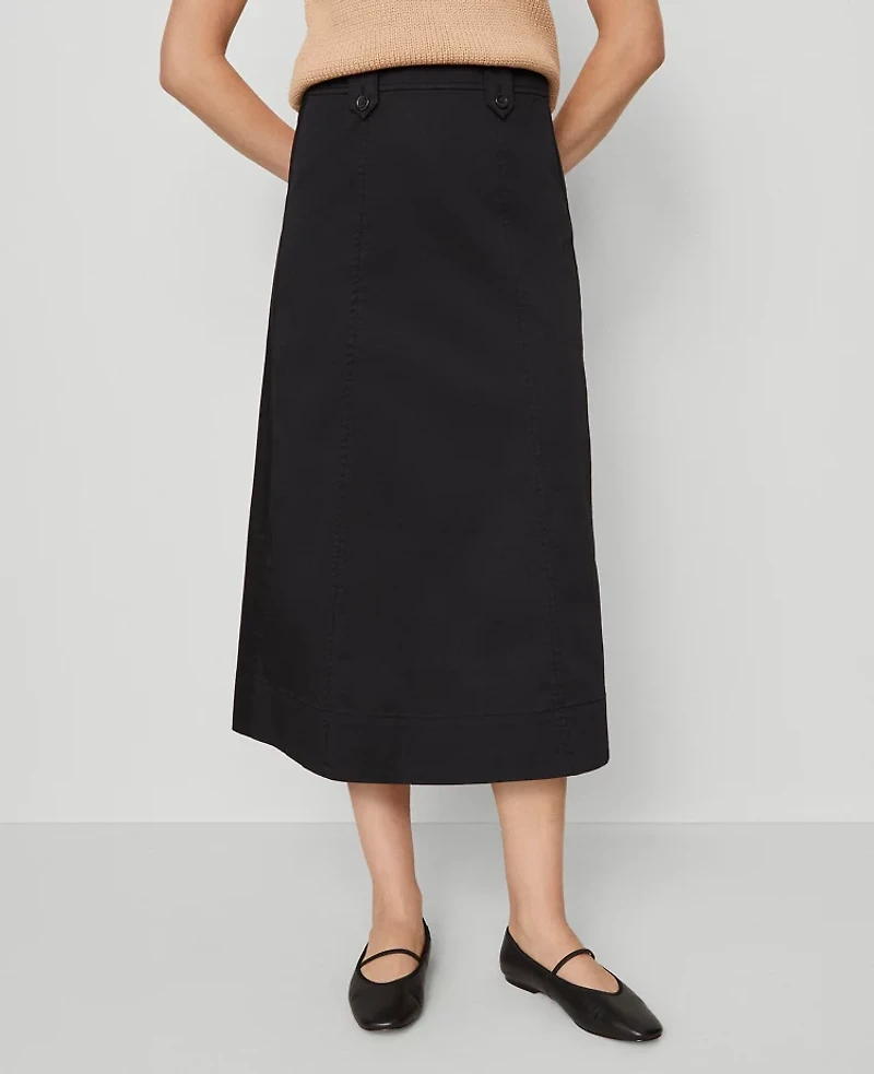 Ann Taylor Petite Weekend Collection Full Midi Skirt Women's