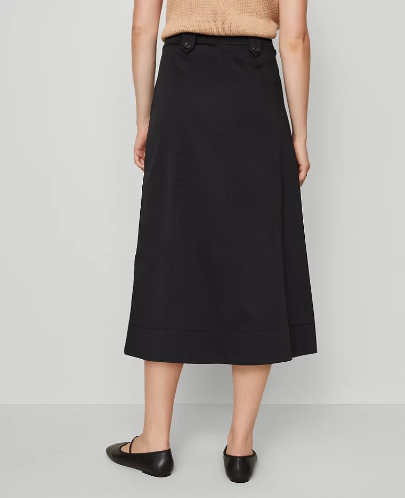 Ann Taylor Petite Weekend Collection Full Midi Skirt Women's