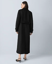 Ann Taylor Fitted Double Breasted Long Coat Size Medium Black Women's