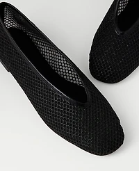 Ann Taylor Mesh Ballet Flat Black Women's