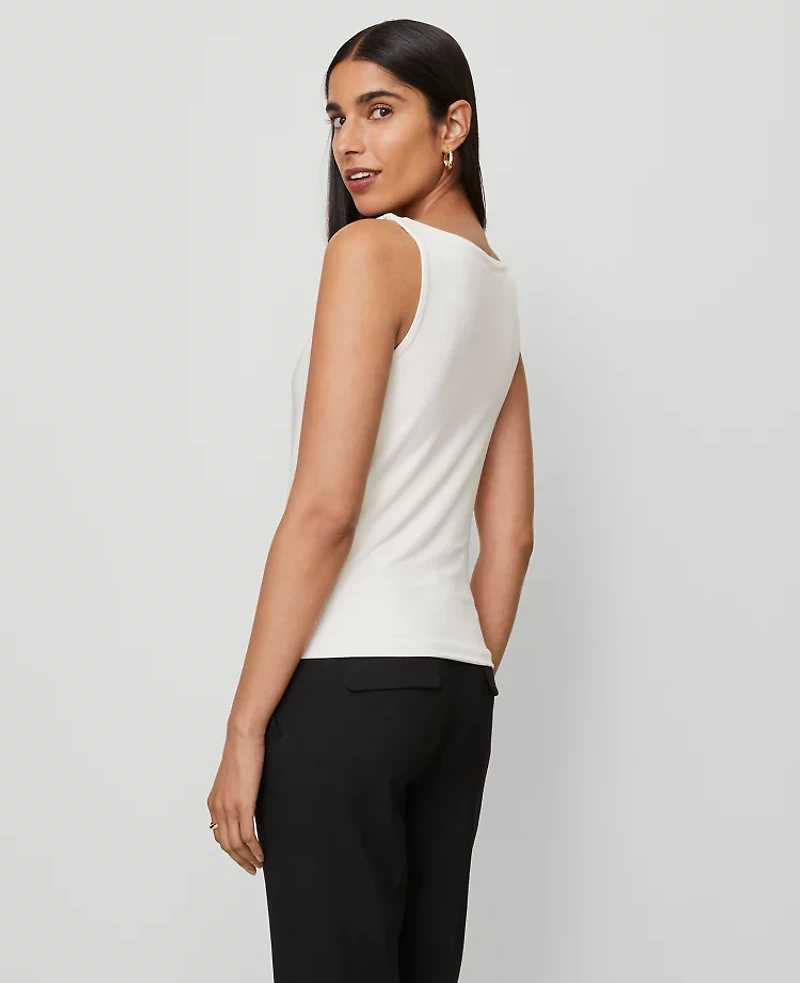 Ann Taylor Petite Draped Cowl Neck Top Winter White Women's