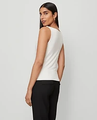 Ann Taylor Petite Draped Cowl Neck Top Winter White Women's