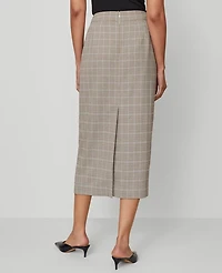 Ann Taylor The Clean Pencil Skirt Plaid Copper/Cream Multi Women's
