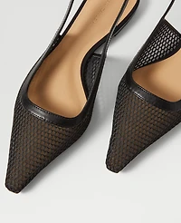 Ann Taylor Mesh Nip Toe Slingback Flats Women's