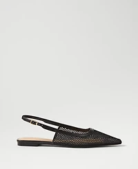 Ann Taylor Mesh Nip Toe Slingback Flats Women's