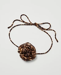 Ann Taylor Cheetah Rosette Scarf Brown Multi Women's