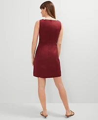 Ann Taylor Petite Linen Blend Button-Down Dress Moroccan Red Women's