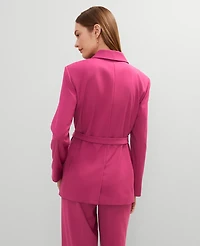 Ann Taylor The Petite Belted Blazer Berry Splash Women's