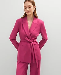 Ann Taylor The Petite Belted Blazer Berry Splash Women's