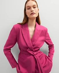 Ann Taylor The Petite Belted Blazer Berry Splash Women's
